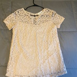 Beige lace Womens top